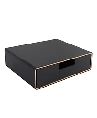 Danrong Faux Leather Stackable Drawer Organizer Desk File Storage For Home Office Supplies