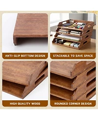 Danrong Stackable Paper Tray Desk Organizer Document Letter Magazine Holder