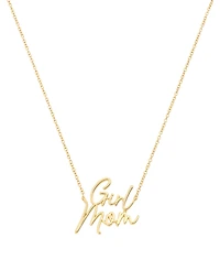 Unwritten Gold-Plated Girl Mom Script Pendant Necklace