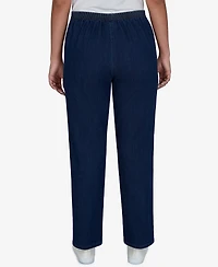 Alfred Dunner Petite Pull-On Straight Denim Pants