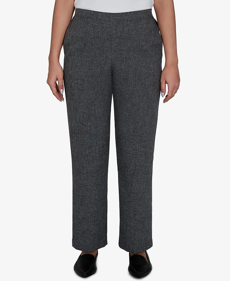 Alfred Dunner Women's Petite Straight-Leg Pull-On Mid-Rise Pants