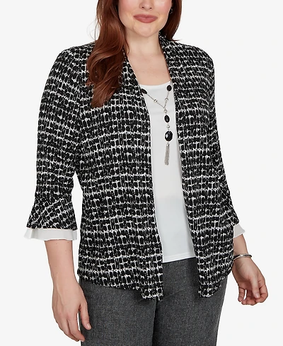 Alfred Dunner Petite Dressy 3/4-Sleeve Top