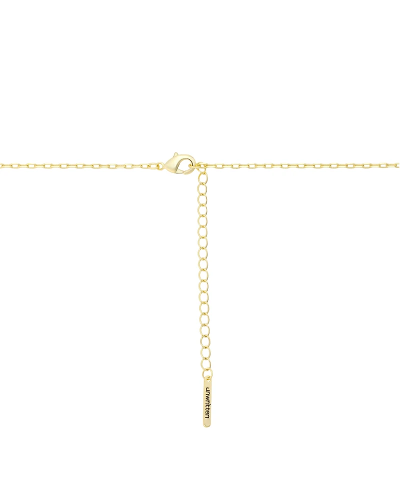Unwritten Cubic Zirconia Gold-Plated Rondelle Charm Pendant Necklace