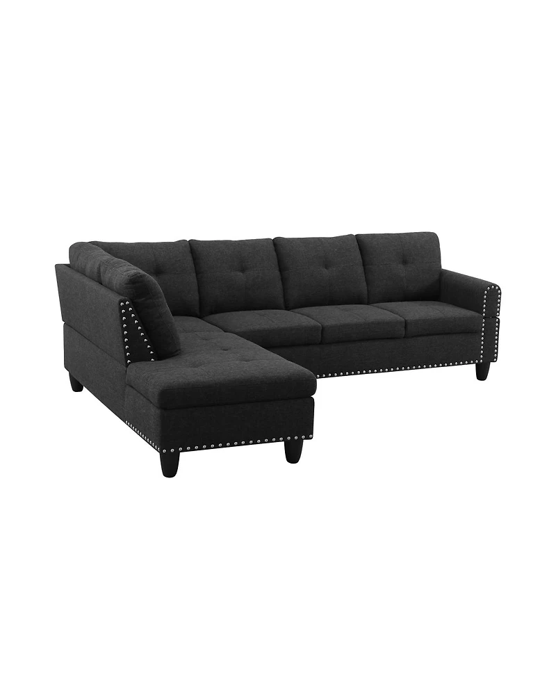 Streamdale Furniture L shape Sectional Sofa Chair with cup holder