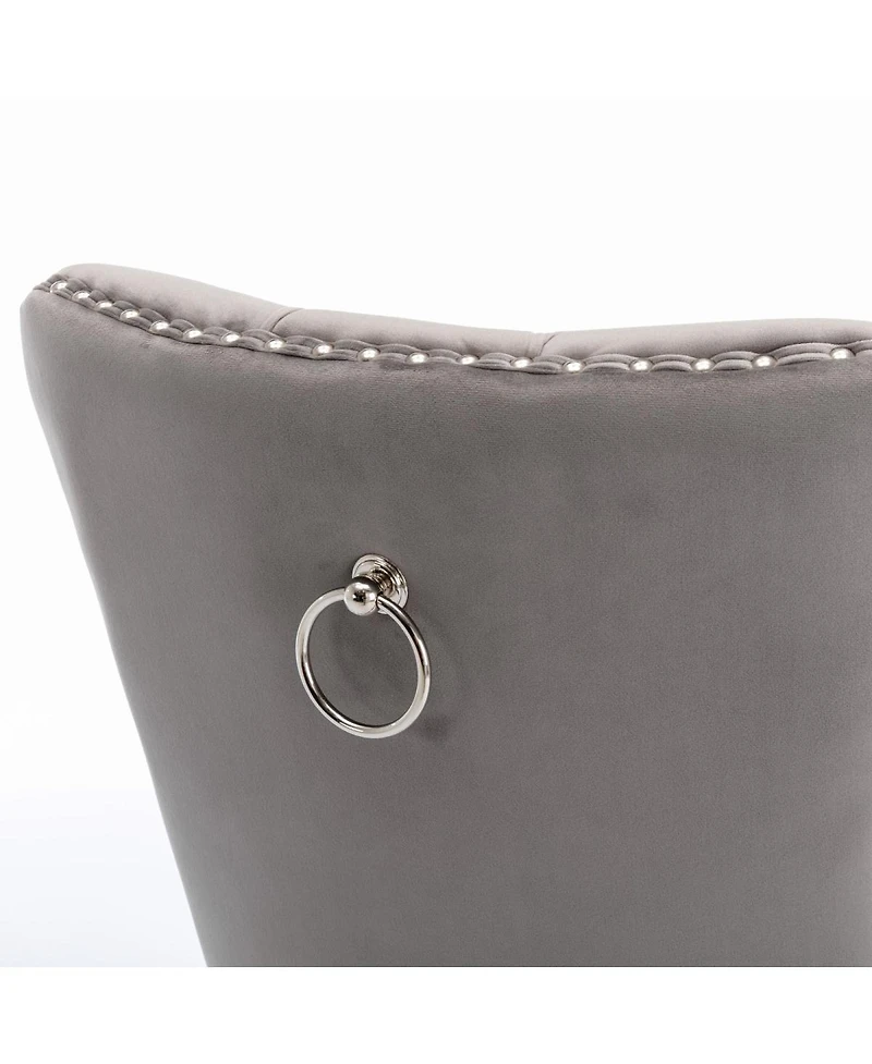 Streamdale Furniture Velvet Tufted Contemporary Dining Chair with Chrome Legs