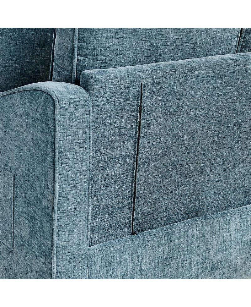 Streamdale Furniture 2-Seater Sofa Chaise with Storage Footrest and Pillows