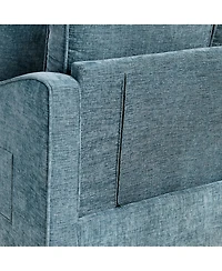 Streamdale Furniture 2-Seater Sofa Chaise with Storage Footrest and Pillows