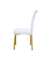 Streamdale Furniture Set of 2 Retro Alligator-Textured Dining Chairs with Crystal Buckle