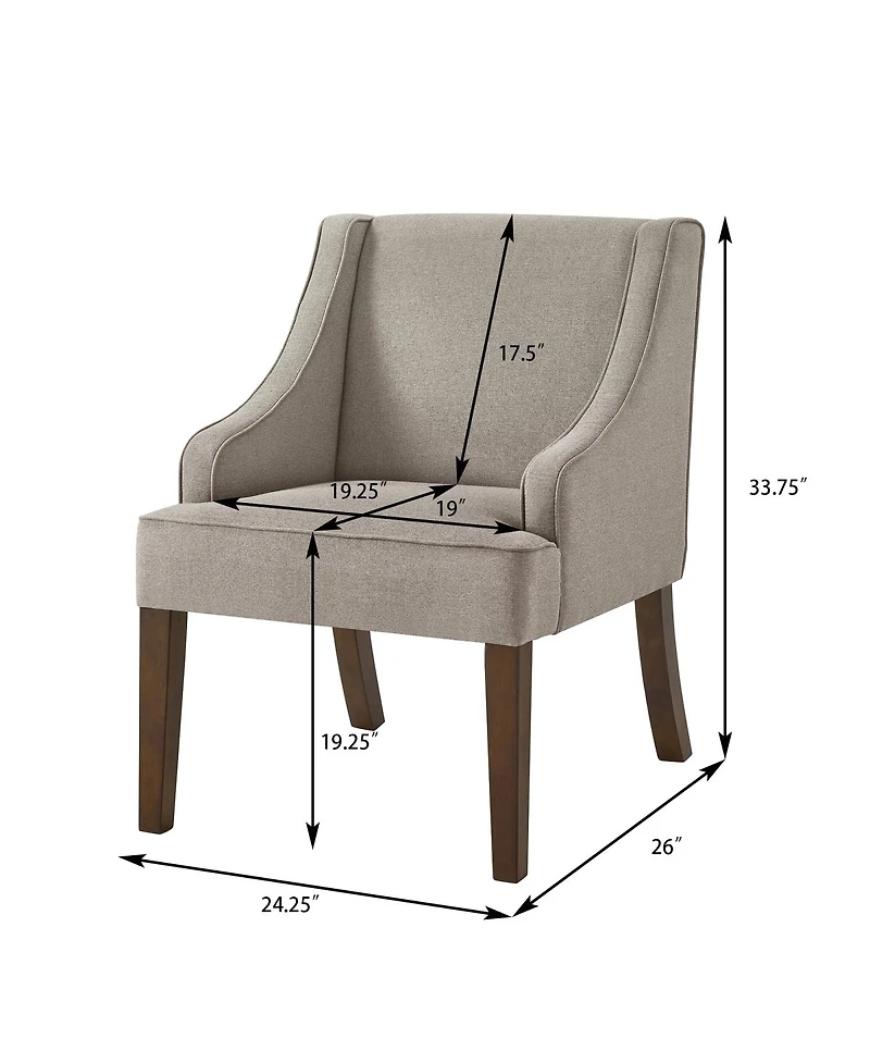 Streamdale Furniture Mid Century Modern Upholstered Accent Chair with Wood Legs