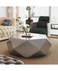 Streamdale Furniture Modern Stainless Steel Geometric Coffee Table, No Assembly