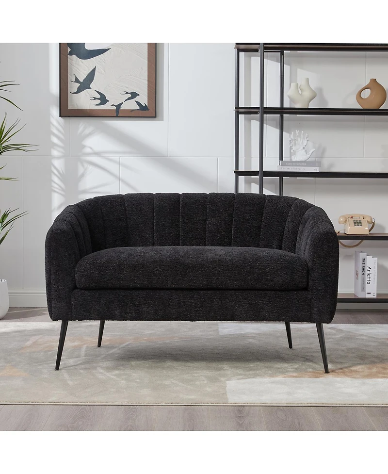 Streamdale Furniture Upholstered Chenille Mini Loveseat Accent Couch