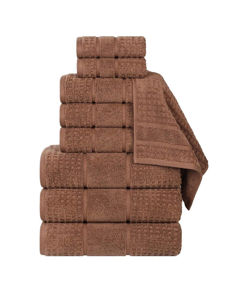 Superior Napa Zero Twist Waffle Honeycomb Plush Soft Absorbent 9-Piece Towel Set