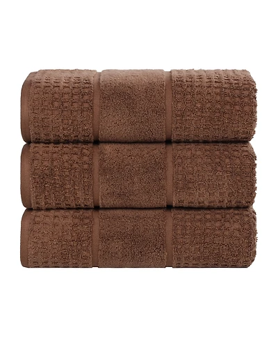 Superior Napa Zero Twist Waffle Honeycomb Plush Soft Absorbent 3-Piece Bath Towel Set