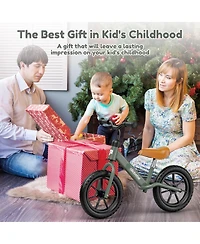 Allobebe Toddler Balance Bike with Adjustable Seat, Flashing Wheel, Indoor/Outdoor, Ages 2-5