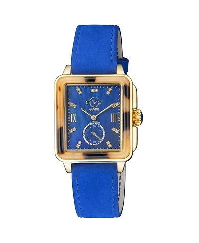 GV2 by Gevril Women's Bari Tortoise Swiss Quartz Italian Leather Strap Diamond Watch