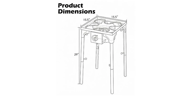 Mountaintop 1 Burner Propane Stove 80000 Btu Adjustable Regulator And Hose Camping Bbq Outdoor Cooking Equipment