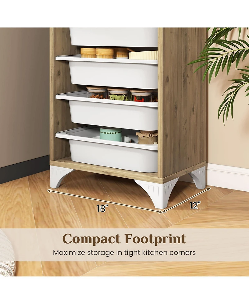 Gymax 9-Tier Fruit and Vegetable Storage Rack w/8 Removable Pull-Out Baskets for Kitchen