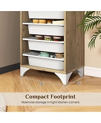 Gymax 9-Tier Fruit and Vegetable Storage Rack w/8 Removable Pull-Out Baskets for Kitchen