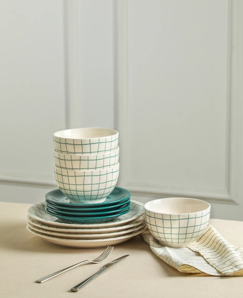 Stone Lain Ash 12-Piece Dinnerware Set, Service for 4