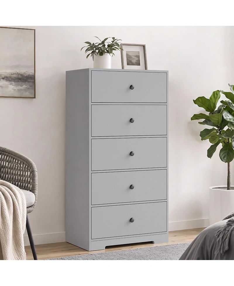 Gaomon 2 Set of Tall Vertical 5 Drawer Dresser