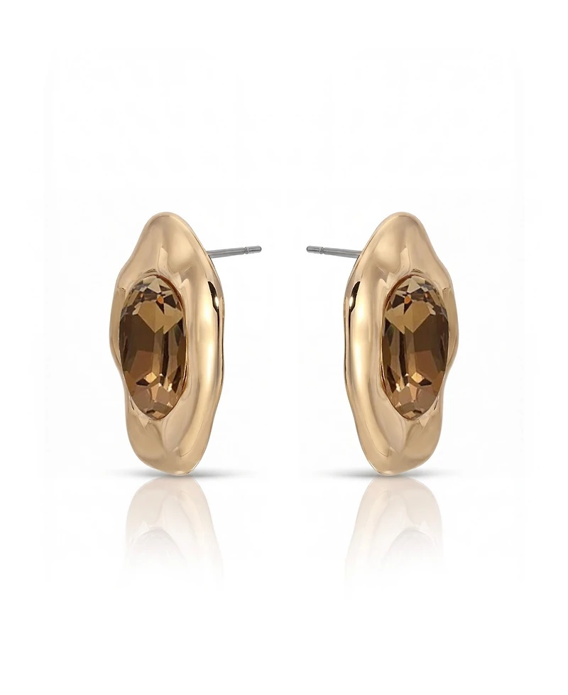 Ettika Molten Glow Crystal Stud Earrings