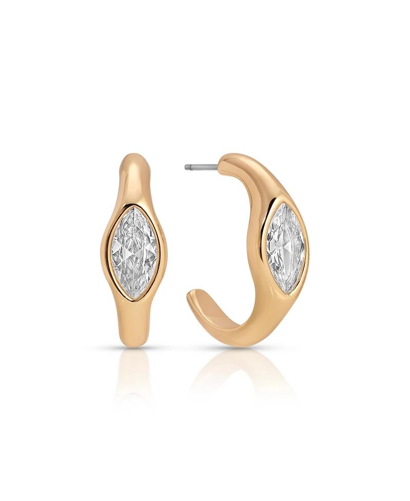 Ettika Marquise Mini Hoop Earrings