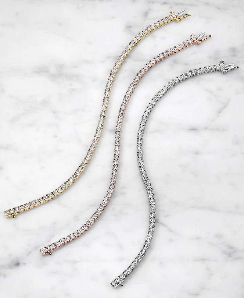 Diamond Tennis Bracelet (1 ct. t.w.) Sterling Silver, 14k Gold-Plated Silver or Rose
