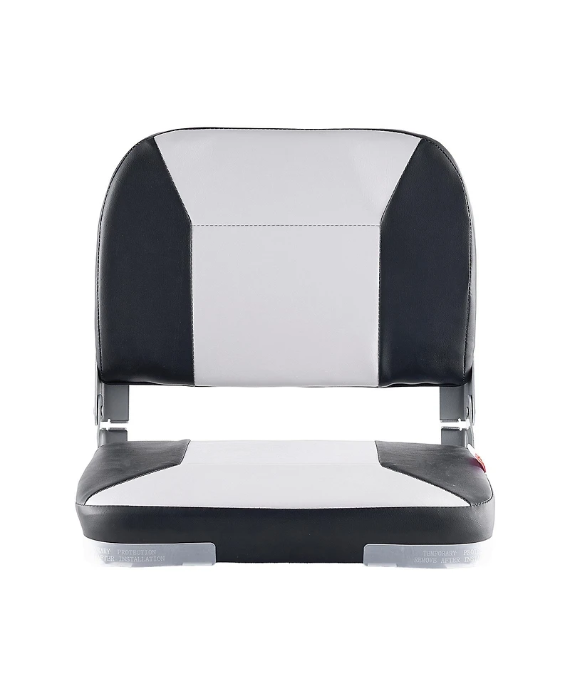 Sugift Low Back Folding Boat Seat with Waterproof Faux Leather Cover and Aluminum Hinges