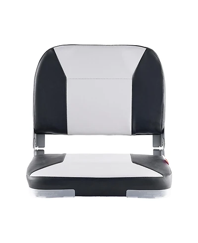 Sugift Low Back Folding Boat Seat with Waterproof Faux Leather Cover and Aluminum Hinges