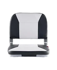Sugift Low Back Folding Boat Seat with Waterproof Faux Leather Cover and Aluminum Hinges