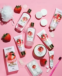 Lovery 25 Piece Body Care Gift Set, Strawberry Milk Home Spa Tote Bag Gift