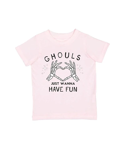 Sweet Wink Little Girls Ghouls Just Wanna Have Fun Halloween Short Sleeve T-Shirt