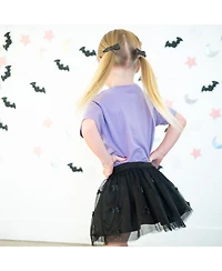 Sweet Wink Little Girls Spooky Ghost Patch Halloween Short Sleeve T-Shirt