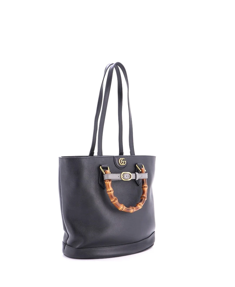 Pre-Owned Gucci Medium Diana Bamboo Handle Round Tote Leather