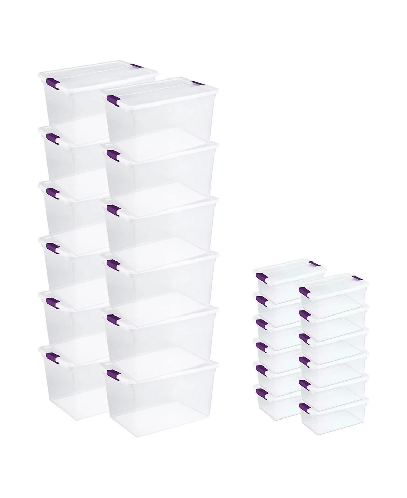 Sterilite 66 Quart Latch Lid Tote, 12 Pack, and 15 Quart Latch Lid Tote, 12 Pack
