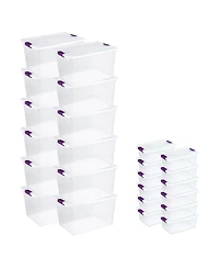 Sterilite 66 Quart Latch Lid Tote, 12 Pack, and 15 Quart Latch Lid Tote, 12 Pack