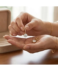Rachel Glauber Elegant 14K Gold Plated Cubic Zirconia Huggie Earrings