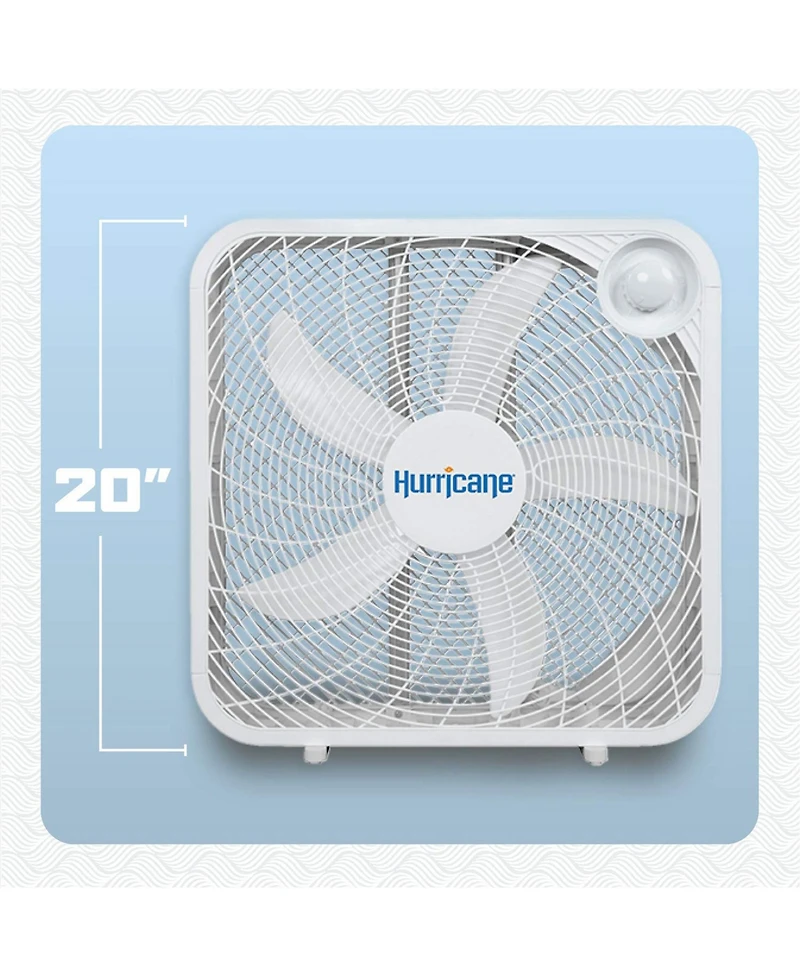 Hurricane 20" Classic Series Floor Box Fan with 3 Speed Settings, 5 Pack, White