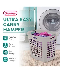 Sterilite Ultra Easy Carry Plastic Laundry Basket, 2.1 Bushel, Grey, 4 Pack
