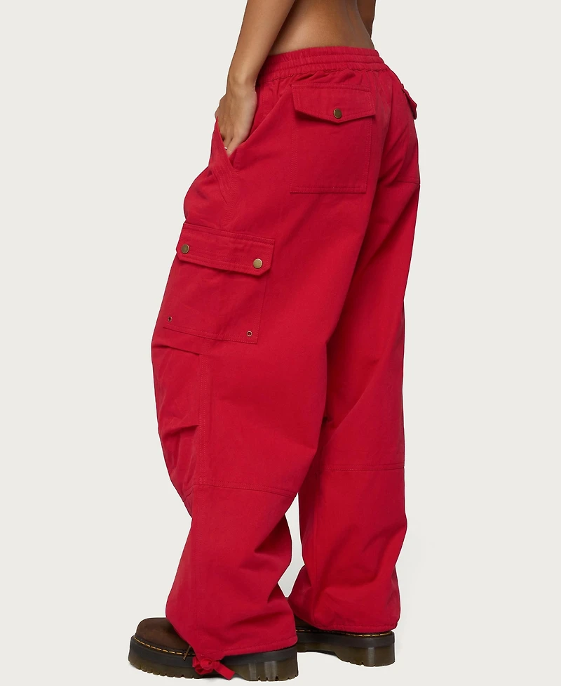 Edikted Women's Paskal Twill Baggy Parachute Pants