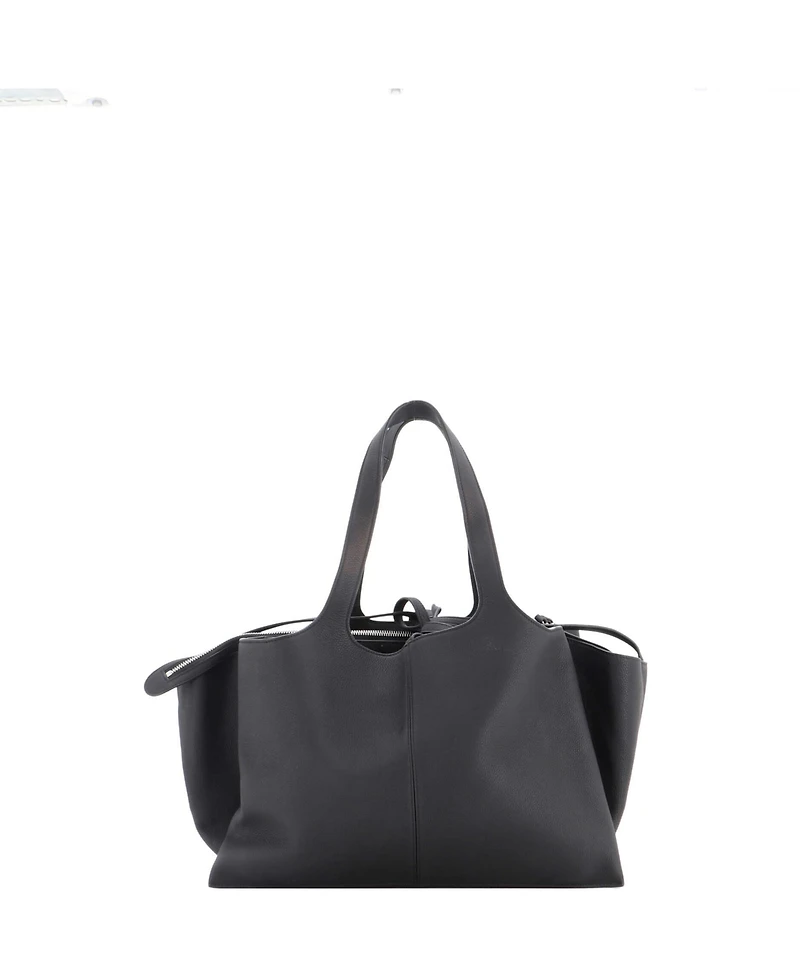 Pre-Owned Celine Medium Tri-Fold Shoulder Bag Grained Calfskin
