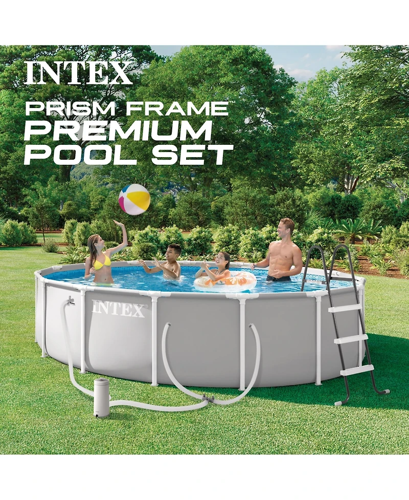 Intex Prism Frame 15ft x 42in Premium Above Ground Pool Set with Filter Pump