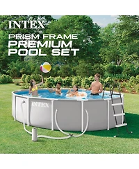 Intex Prism Frame 15ft x 42in Premium Above Ground Pool Set with Filter Pump