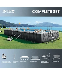 Intex 32' x 16' x 52" Ultra Xtr Rectangular Pool w/ 2 Floating Chairs and Cooler
