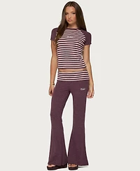 Edikted Women's Stay Stripey Foldover Pants