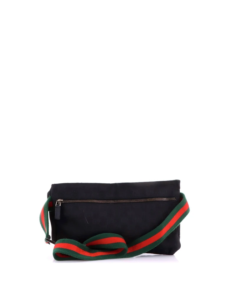 Pre-Owned Gucci Small Vintage Double Belt Bag Gg Canvas with Leather
