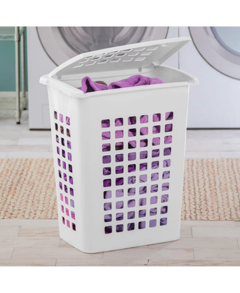 Sterilite Rectangular LiftTop Plastic Laundry Hamper Basket Bin w/ Lid (16 Pack)