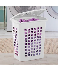 Sterilite Rectangular LiftTop Plastic Laundry Hamper Basket Bin w/ Lid (16 Pack)
