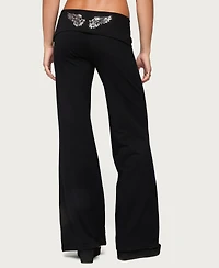 Edikted Women's Angel Energy Sequin Foldover Pants