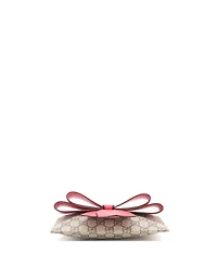 Pre-Owned Gucci Children's Bow Wristlet Clutch Gg Coated Canvas with Leather
